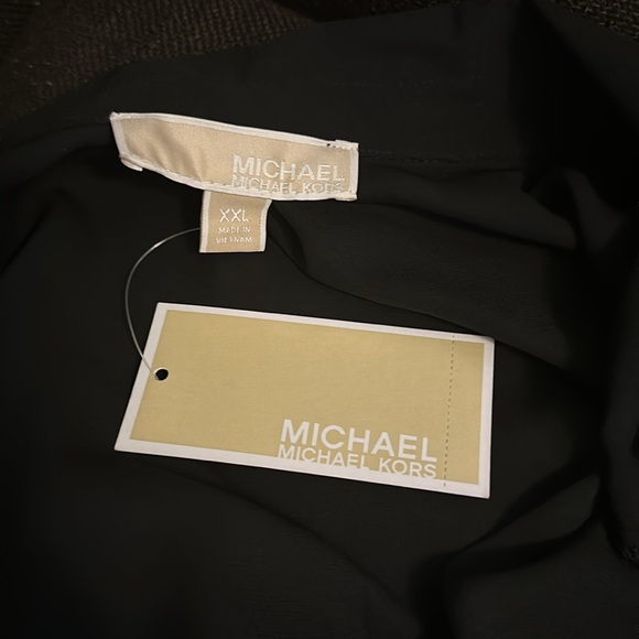 New Michael Kors Hi/Lo sheer black w/ gold accent front zipper with monogram XXL - Picture 10 of 10